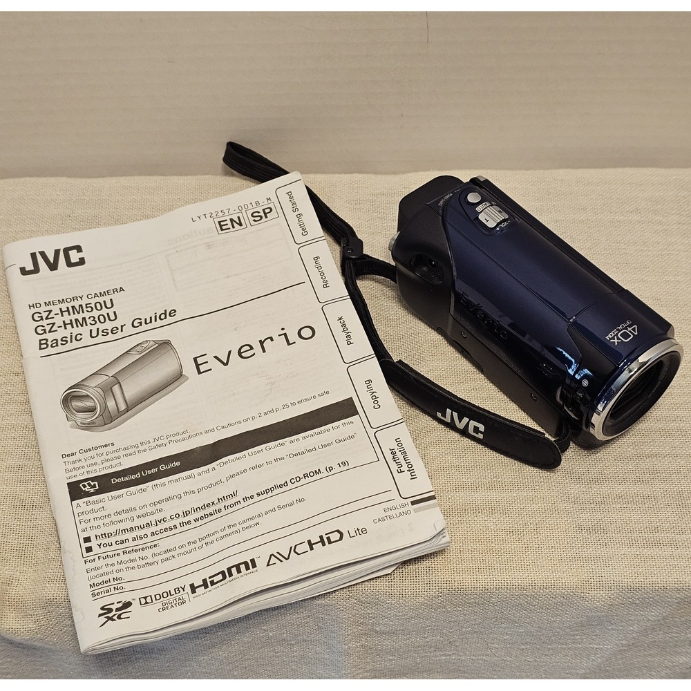JVC Everio HD 40x Optical Zoom Camcorder Manual Battery